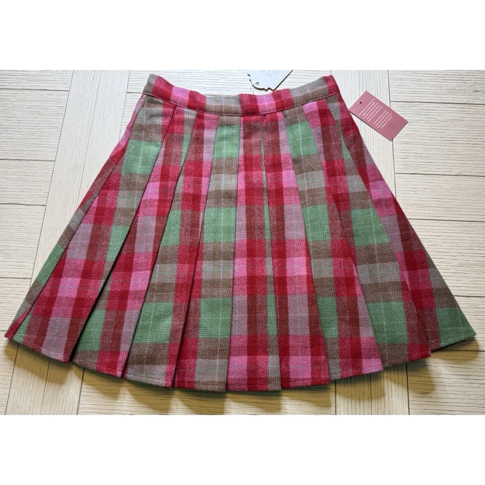 Marren Skirt Rosewood Tartan Plaid By Ivy City NWT Wool Lined‎ Mini Red Pink XS - Picture 10 of 11